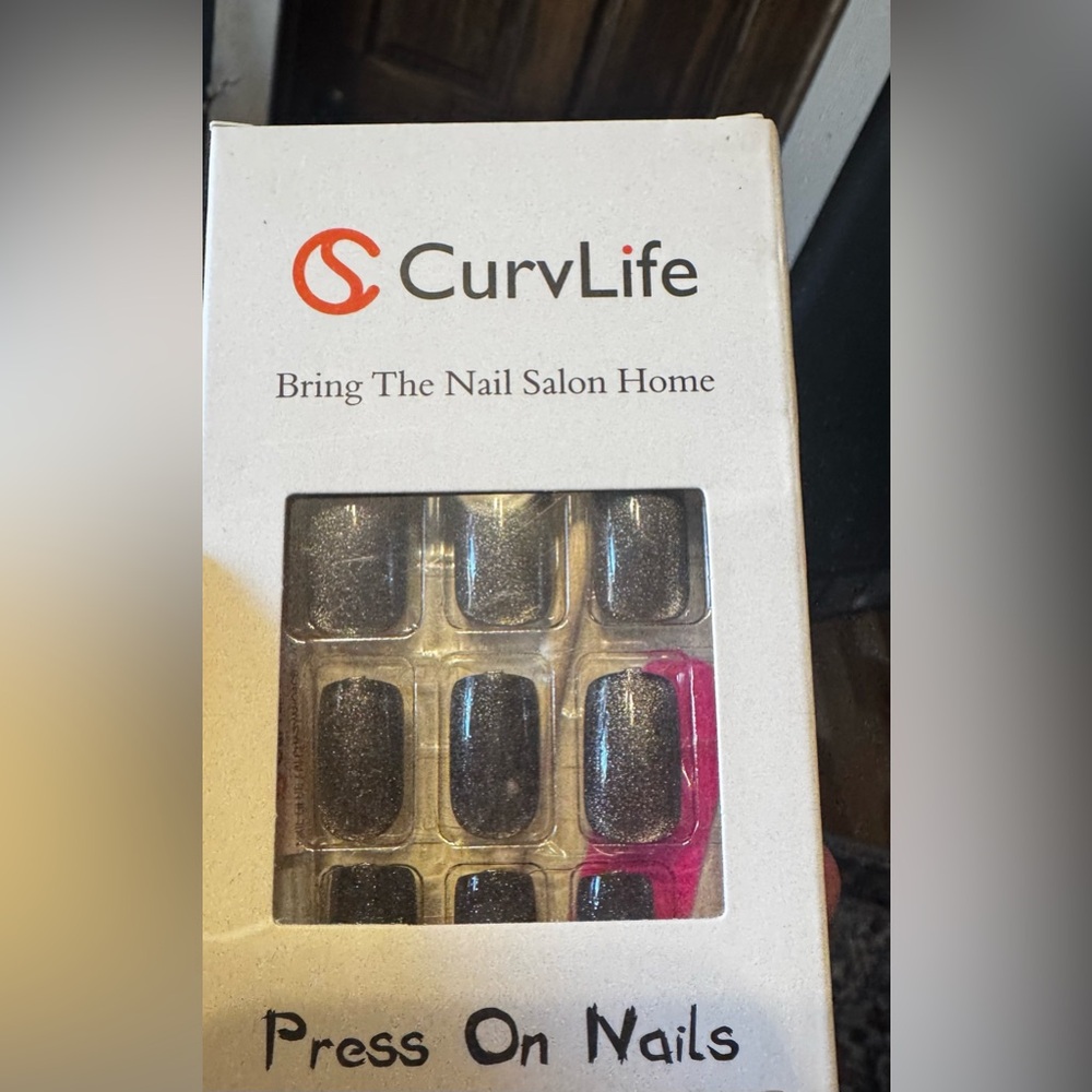 NEW! Curvlife Glitter Square Press-On Nails